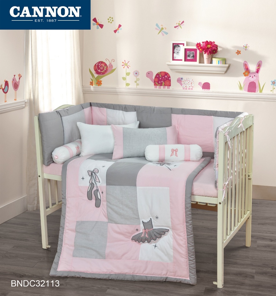 BABY COLLECTION 7PCS COMFORTER SET-Pink Ribbon