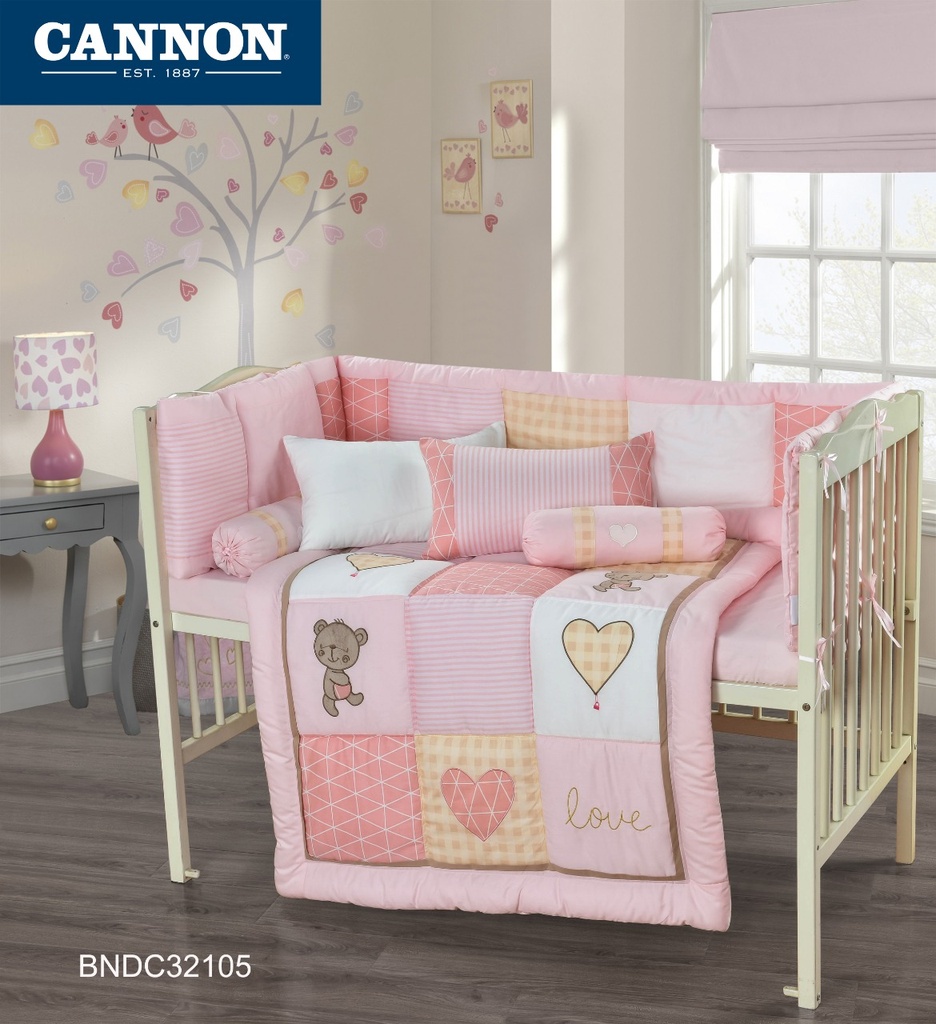 BABY COLLECTION 7PCS COMFORTER SET-Pink heart