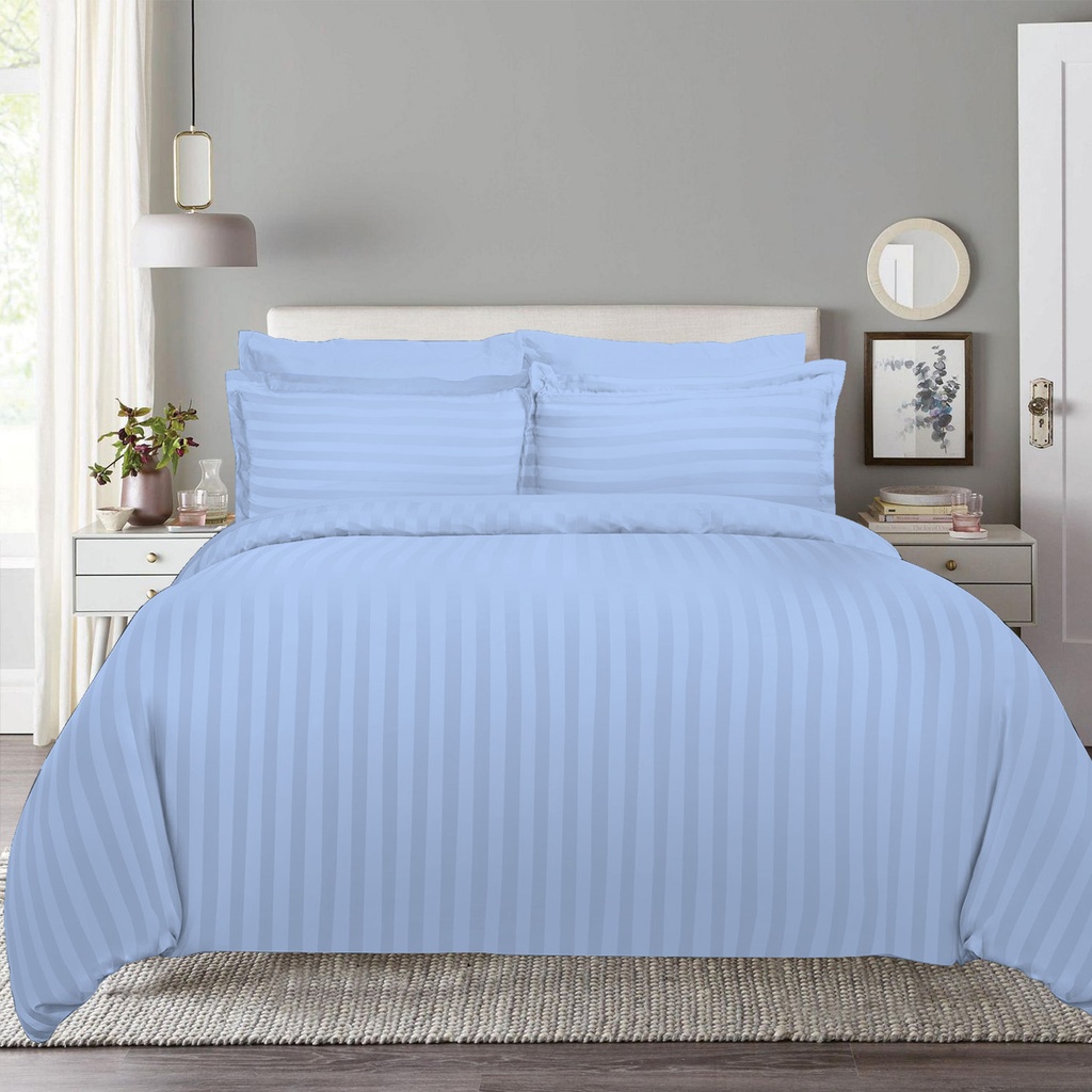 LATIFA HOTEL COMFORTER STRIPE 4PCS SINGLE- BLUE 09