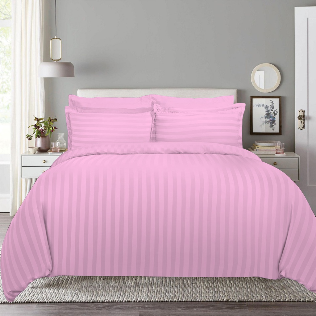 LATIFA HOTEL COMFORTER STRIPE 4PCS SINGLE- PINK 07