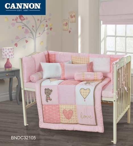 BABY COLLECTION 7PCS COMFORTER SET-Pink heart