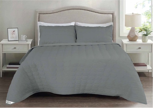 BED SPREAD KING  LT-GREY 