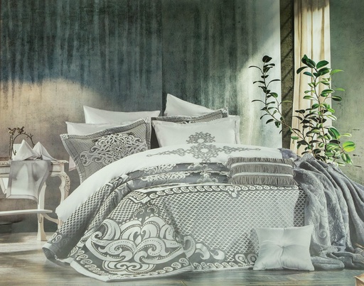COMF ZEBRA LUIANNA KING 15PCS GREY
