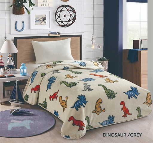 JUNIOR PRINTED/Single BLANKET  DINOSAUR