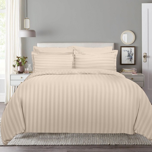 LATIFA HOTEL COMFORTER STRIPE  SINGLE- BEIGE  03