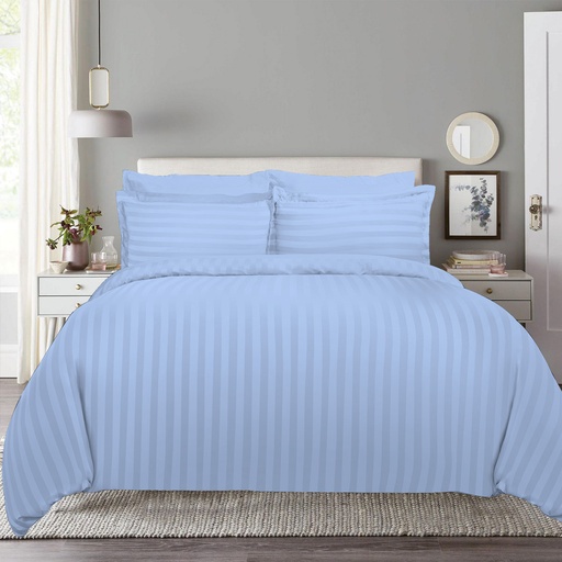 LATIFA HOTEL COMFORTER STRIPE 4PCS SINGLE- BLUE 09