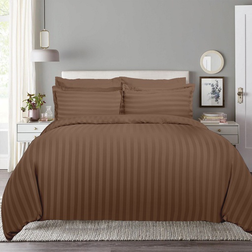 LATIFA HOTEL COMFORTER STRIPE  SINGLE- BROWN 04