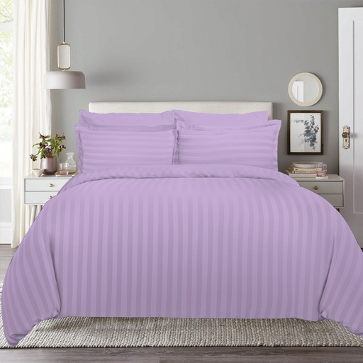 LATIFA HOTEL COMFORTER STRIPE 4PCS SINGLE- L.PURPLE 05